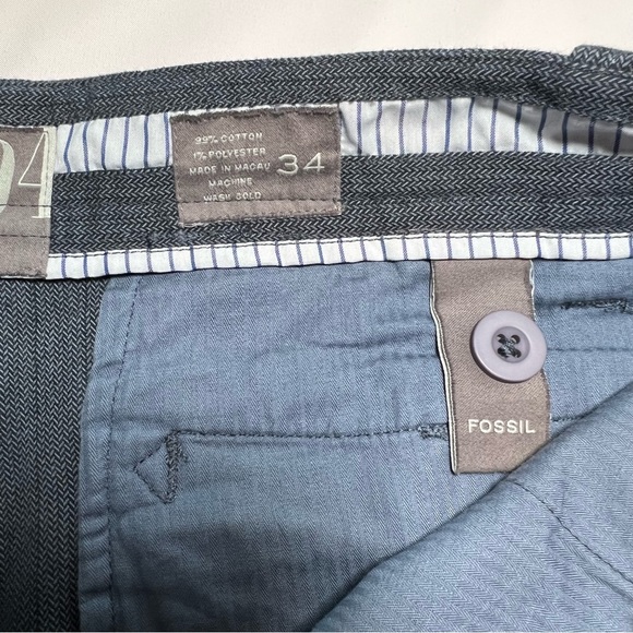 NEW NWT Fossil 54 Hampton Stripe Blue Cotton Shorts Size 34 - Picture 8 of 8